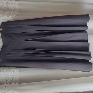 Classic vintage dark grey pleated midi skirt.